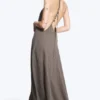 A-Linien-Kleid mit Wasserfallausschnitt – Dark Mole