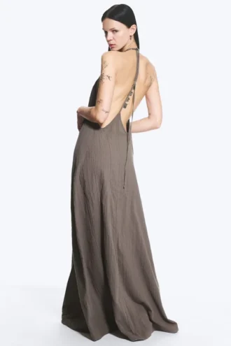 A-Linien-Kleid mit Wasserfallausschnitt – Dark Mole