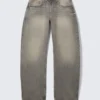 Abell Mid Rise Regular Barrel Jeans – Canyon Grey – Medium Grey
