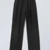 Adler Loose Fit Straight Hose aus Leinenmischung – Schwarz Adler Loose Fit Straight Hose aus Leinenmischung – Schwarz