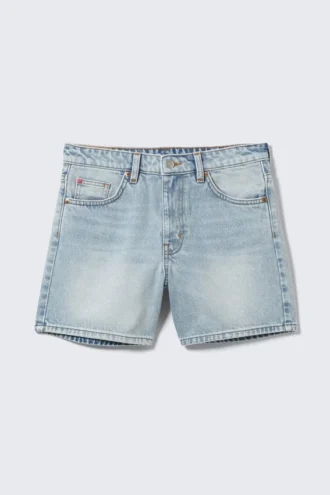Aimo Denim-Shorts mit mittlerer Leibhöhe und geradem Bein – Venice Blue – Hellblau Aimo Denim-Shorts mit mittlerer Leibhöhe und geradem Bein – Venice Blue – Hellblau