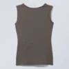 Alba Top mit offenem Rücken – Dunkelkhaki Alba Top mit offenem Rücken – Dunkelkhaki