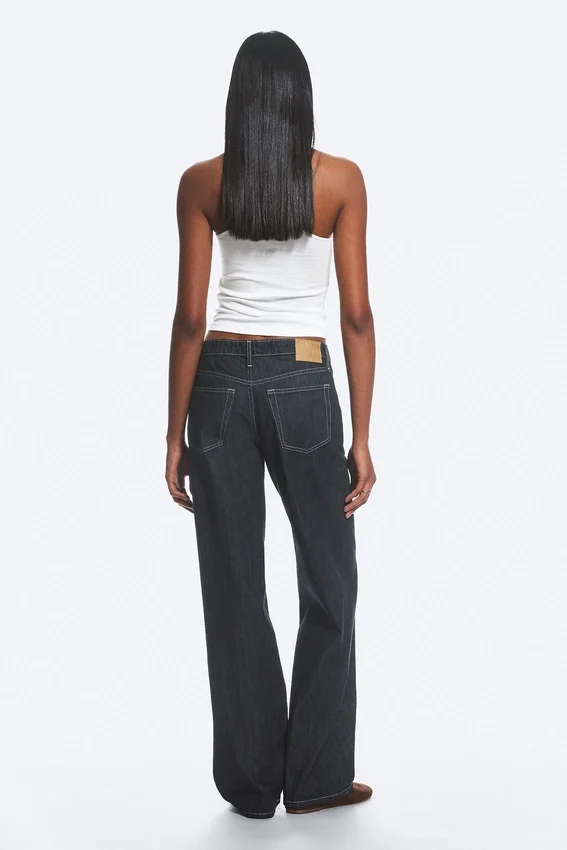 Ample Low Rise Loose Wide Jeans – Blue Rinse – Dunkelblau Ample Low Rise Loose Wide Jeans – Blue Rinse – Dunkelblau