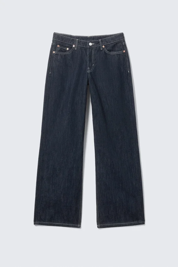 Ample Low Rise Loose Wide Jeans – Blue Rinse – Dunkelblau Ample Low Rise Loose Wide Jeans – Blue Rinse – Dunkelblau