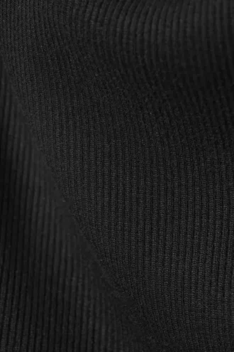 Annie Rib Top mit U-Boot-Ausschnitt – Schwarz