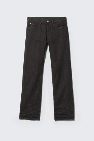 Anti Unisex-Jeans mit niedriger Taille, geradem Schnitt und normaler Passform – Extra Black Rinse | Cheap Monday GB