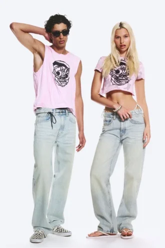 Anti Unisex-Jeans mit niedriger Taille, geradem Schnitt und normaler Passform – Hellblau | Cheap Monday GB