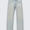 Anti Unisex-Jeans mit niedriger Taille, geradem Schnitt und normaler Passform – Hellblau | Cheap Monday GB Anti Unisex-Jeans mit niedriger Taille, geradem Schnitt und normaler Passform – Hellblau | Cheap Monday GB