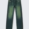 Anti Unisex-Jeans mit niedriger Taille, geradem Schnitt und normaler Passform – Marinegrün – Grün | Cheap Monday GB Anti Unisex-Jeans mit niedriger Taille, geradem Schnitt und normaler Passform – Marinegrün – Grün | Cheap Monday GB