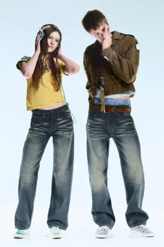 Anti Unisex-Jeans mit niedriger Taille, geradem Schnitt und normaler Passform – Stahlblau – Mittelblau | Cheap Monday GB