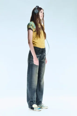 Anti Unisex-Jeans mit niedriger Taille, geradem Schnitt und normaler Passform – Stahlblau – Mittelblau | Cheap Monday GB