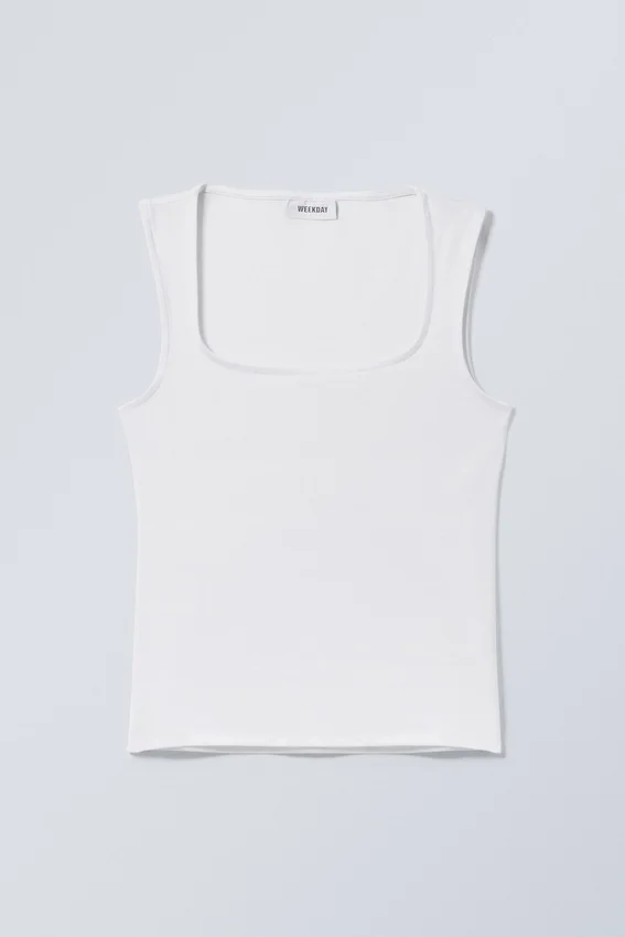 Antonia Top mit quadratischem Ausschnitt – Weiß Antonia Top mit quadratischem Ausschnitt – Weiß