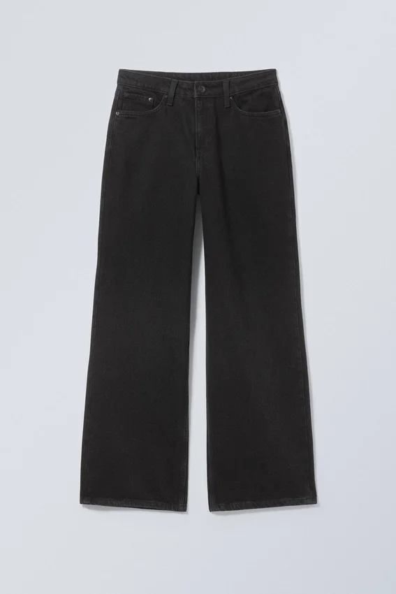 Area Mid Rise Loose Wide Jeans – Black Rinse – Schwarz Area Mid Rise Loose Wide Jeans – Black Rinse – Schwarz