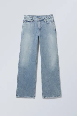 Area Mid Rise Loose Wide Jeans – Blue Fade – Mittelblau