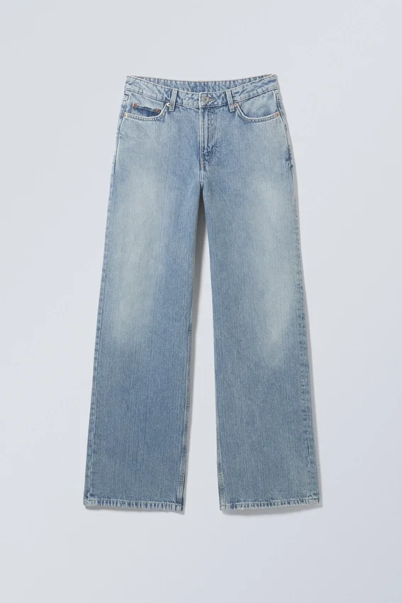 Area Mid Rise Loose Wide Jeans – Blue Fade – Mittelblau Area Mid Rise Loose Wide Jeans – Blue Fade – Mittelblau