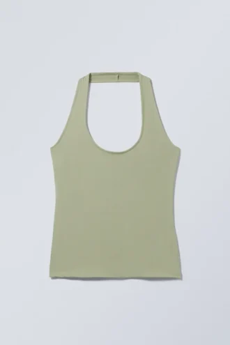 Astrid Neckholder-Top – Hellkhaki