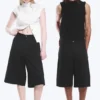 Astro Loose Baggy Shorts aus Leinenmischung – Schwarz Astro Loose Baggy Shorts aus Leinenmischung – Schwarz