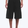 Astro Loose Baggy Shorts aus Leinenmischung – Schwarz Astro Loose Baggy Shorts aus Leinenmischung – Schwarz
