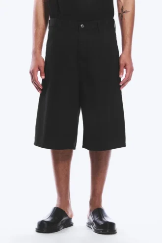 Astro Loose Baggy Shorts aus Leinenmischung – Schwarz Astro Loose Baggy Shorts aus Leinenmischung – Schwarz