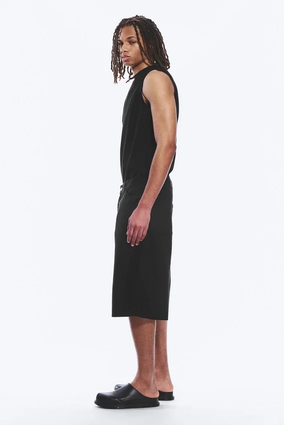 Astro Loose Baggy Shorts aus Leinenmischung – Schwarz Astro Loose Baggy Shorts aus Leinenmischung – Schwarz