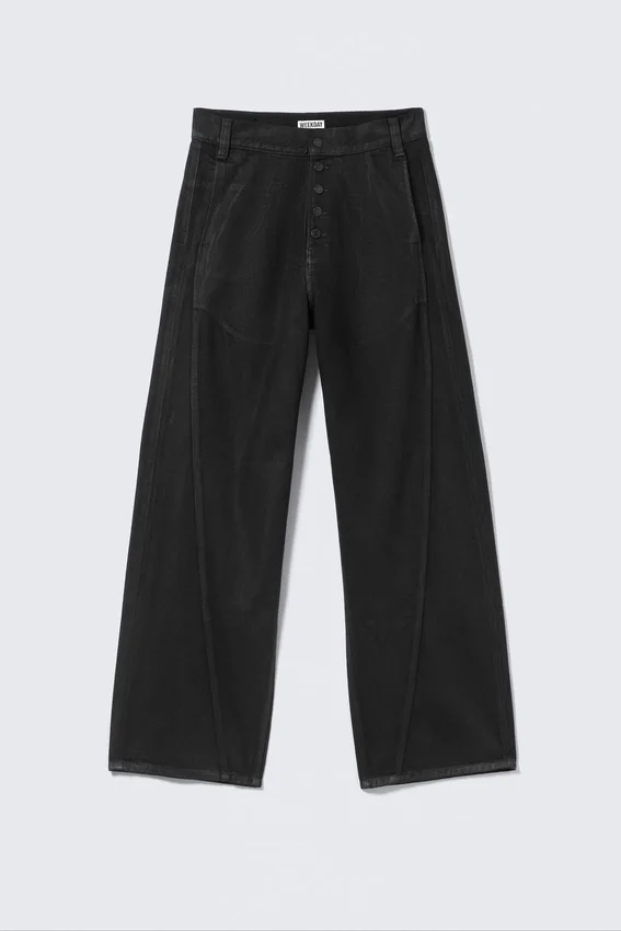 Astro Loose Baggy Utility Unisex-Jeans – Schwarze Beschichtung – Schwarz Astro Loose Baggy Utility Unisex-Jeans – Schwarze Beschichtung – Schwarz
