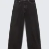 Astro Mid Rise Baggy Faux Leather Pocket Jeans – Black Rinse – Schwarz Astro Mid Rise Baggy Faux Leather Pocket Jeans – Black Rinse – Schwarz