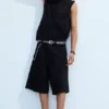 Astro Mid Rise Loose Baggy Denim Shorts – Black Rinse – Schwarz Astro Mid Rise Loose Baggy Denim Shorts – Black Rinse – Schwarz