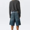Astro Mid Rise Loose Baggy Denim Shorts – Blue Hymn – Mittelblau Astro Mid Rise Loose Baggy Denim Shorts – Blue Hymn – Mittelblau