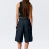 Astro Mid Rise Loose Baggy Denim Shorts – Blue Rinse – Dunkelblau Astro Mid Rise Loose Baggy Denim Shorts – Blue Rinse – Dunkelblau