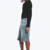 Astro Mid Rise Loose Baggy Denim Shorts – Blue Stream – Mittelblau Astro Mid Rise Loose Baggy Denim Shorts – Blue Stream – Mittelblau