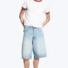 Astro Mid Rise Loose Baggy Denim Shorts – Kimberley Blue – Hellblau Astro Mid Rise Loose Baggy Denim Shorts – Kimberley Blue – Hellblau