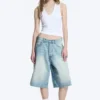 Astro Mid Rise Loose Baggy Denim Shorts – Kimberley Blue – Hellblau Astro Mid Rise Loose Baggy Denim Shorts – Kimberley Blue – Hellblau