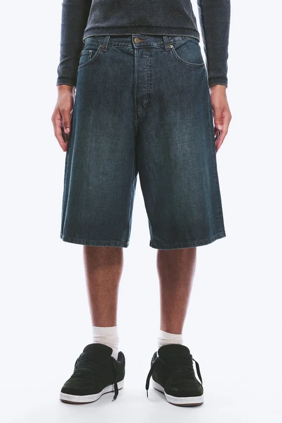 Astro Mid Rise Loose Baggy Denim Shorts – Seeblau – Mittelblau Astro Mid Rise Loose Baggy Denim Shorts – Seeblau – Mittelblau