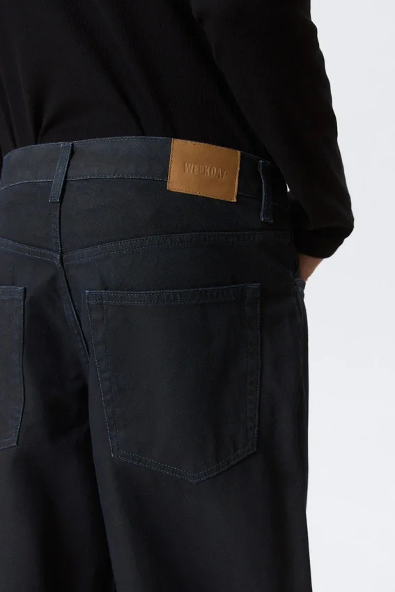 Astro Mid Rise Loose Baggy Leg Coated Jeans – Indigo-Beschichtung Astro Mid Rise Loose Baggy Leg Coated Jeans – Indigo-Beschichtung