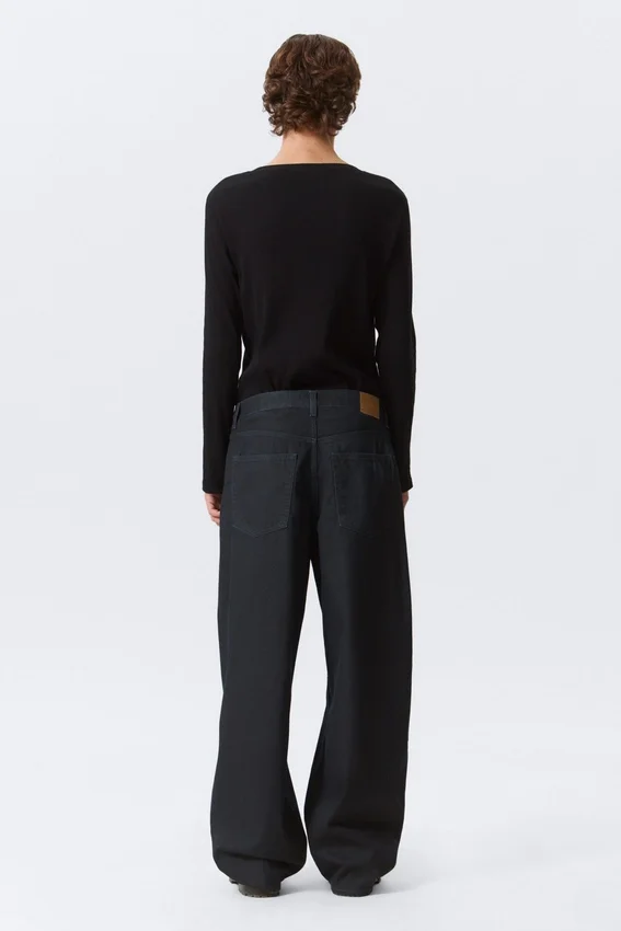Astro Mid Rise Loose Baggy Leg Coated Jeans – Indigo-Beschichtung Astro Mid Rise Loose Baggy Leg Coated Jeans – Indigo-Beschichtung