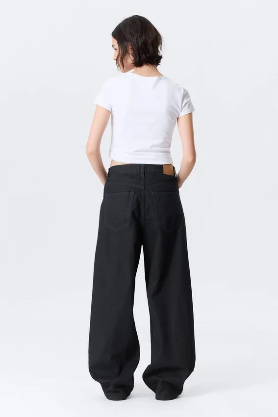Astro Mid Rise Loose Baggy Leg Coated Jeans – Indigo-Beschichtung Astro Mid Rise Loose Baggy Leg Coated Jeans – Indigo-Beschichtung