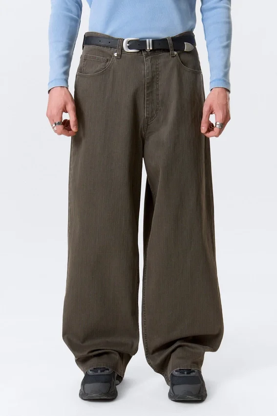 Astro Mid Rise Loose Baggy Structured Hose – Dunkelbraun Astro Mid Rise Loose Baggy Structured Hose – Dunkelbraun