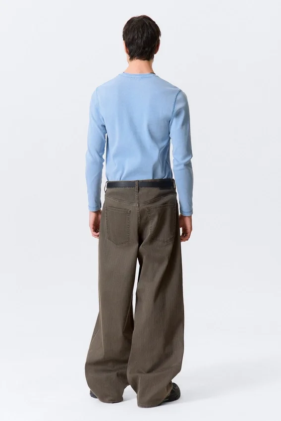 Astro Mid Rise Loose Baggy Structured Hose – Dunkelbraun Astro Mid Rise Loose Baggy Structured Hose – Dunkelbraun