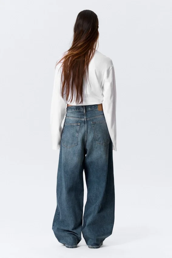 Astro Mid Rise Loose Baggy Unisex-Jeans – Blue Hymn – Mittelblau Astro Mid Rise Loose Baggy Unisex-Jeans – Blue Hymn – Mittelblau
