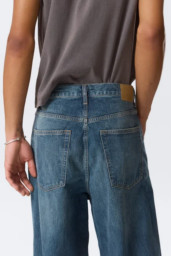 Astro Mid Rise Loose Baggy Unisex-Jeans – Blue Hymn – Mittelblau Astro Mid Rise Loose Baggy Unisex-Jeans – Blue Hymn – Mittelblau
