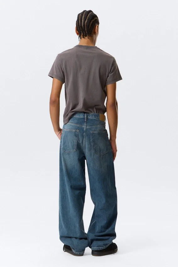 Astro Mid Rise Loose Baggy Unisex-Jeans – Blue Hymn – Mittelblau Astro Mid Rise Loose Baggy Unisex-Jeans – Blue Hymn – Mittelblau