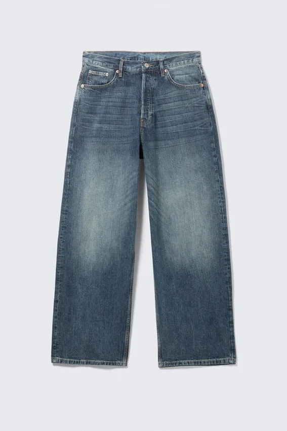 Astro Mid Rise Loose Baggy Unisex-Jeans – Blue Hymn – Mittelblau Astro Mid Rise Loose Baggy Unisex-Jeans – Blue Hymn – Mittelblau