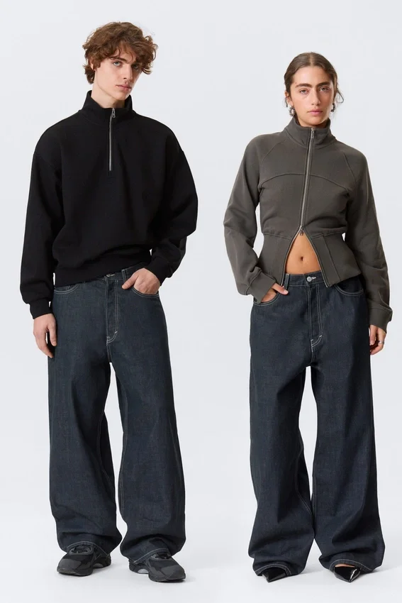 Astro Mid Rise Loose Baggy Unisex-Jeans – Blue Rinse – Dunkelblau Astro Mid Rise Loose Baggy Unisex-Jeans – Blue Rinse – Dunkelblau