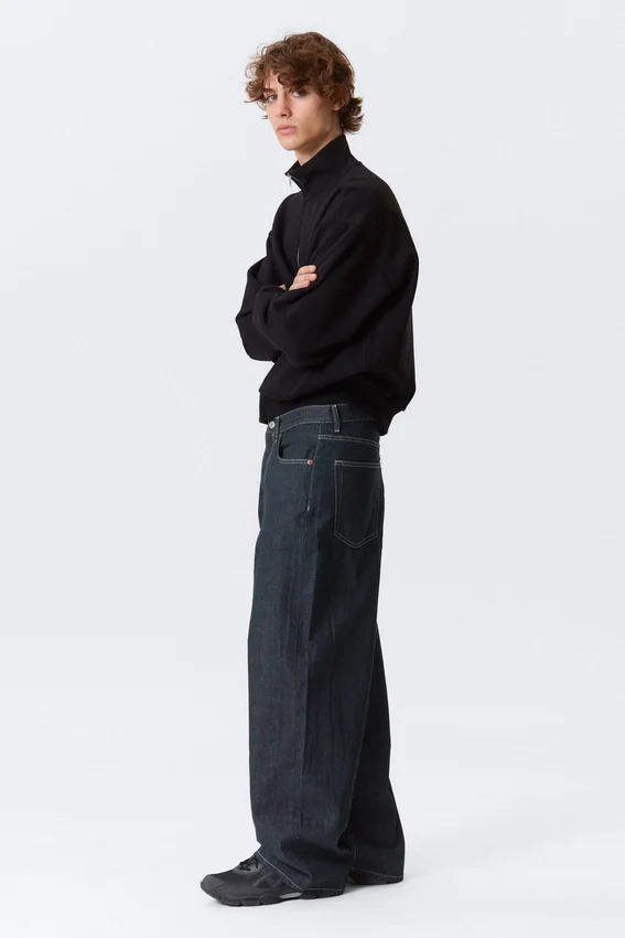 Astro Mid Rise Loose Baggy Unisex-Jeans – Blue Rinse – Dunkelblau Astro Mid Rise Loose Baggy Unisex-Jeans – Blue Rinse – Dunkelblau