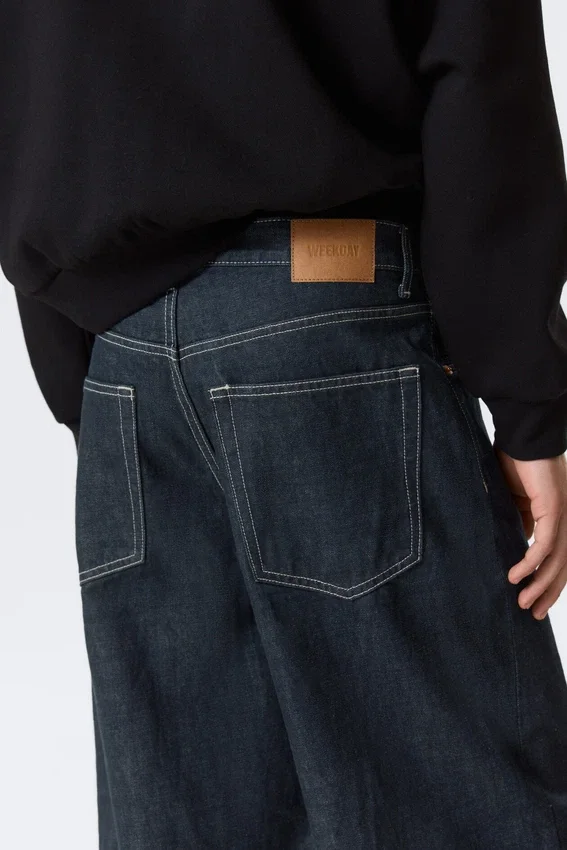 Astro Mid Rise Loose Baggy Unisex-Jeans – Blue Rinse – Dunkelblau Astro Mid Rise Loose Baggy Unisex-Jeans – Blue Rinse – Dunkelblau