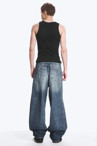 Astro Mid Rise Loose Baggy Unisex-Jeans – Board Blue – Mittelblau