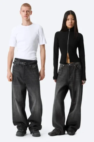 Astro Mid Rise Loose Baggy Unisex-Jeans – Chelsea Black – Schwarz