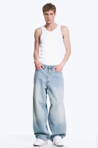Astro Mid Rise Loose Baggy Unisex-Jeans – Kimberley Blue – Hellblau