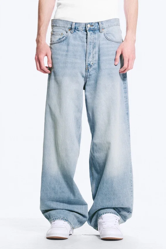 Astro Mid Rise Loose Baggy Unisex-Jeans – Kimberley Blue – Hellblau Astro Mid Rise Loose Baggy Unisex-Jeans – Kimberley Blue – Hellblau