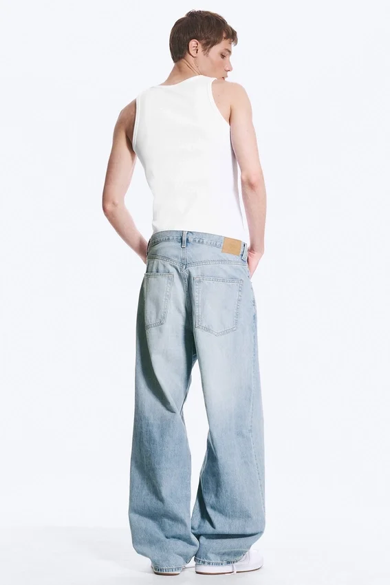 Astro Mid Rise Loose Baggy Unisex-Jeans – Kimberley Blue – Hellblau Astro Mid Rise Loose Baggy Unisex-Jeans – Kimberley Blue – Hellblau